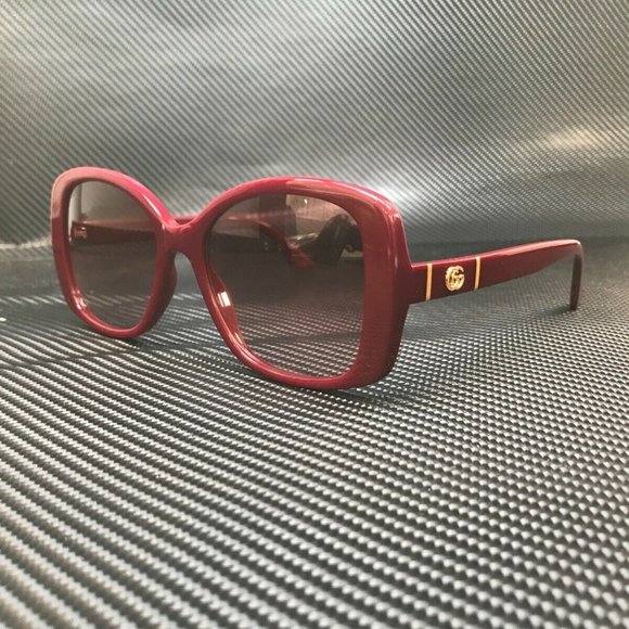 Gucci Burgundy 56mm Women's Sunglasses